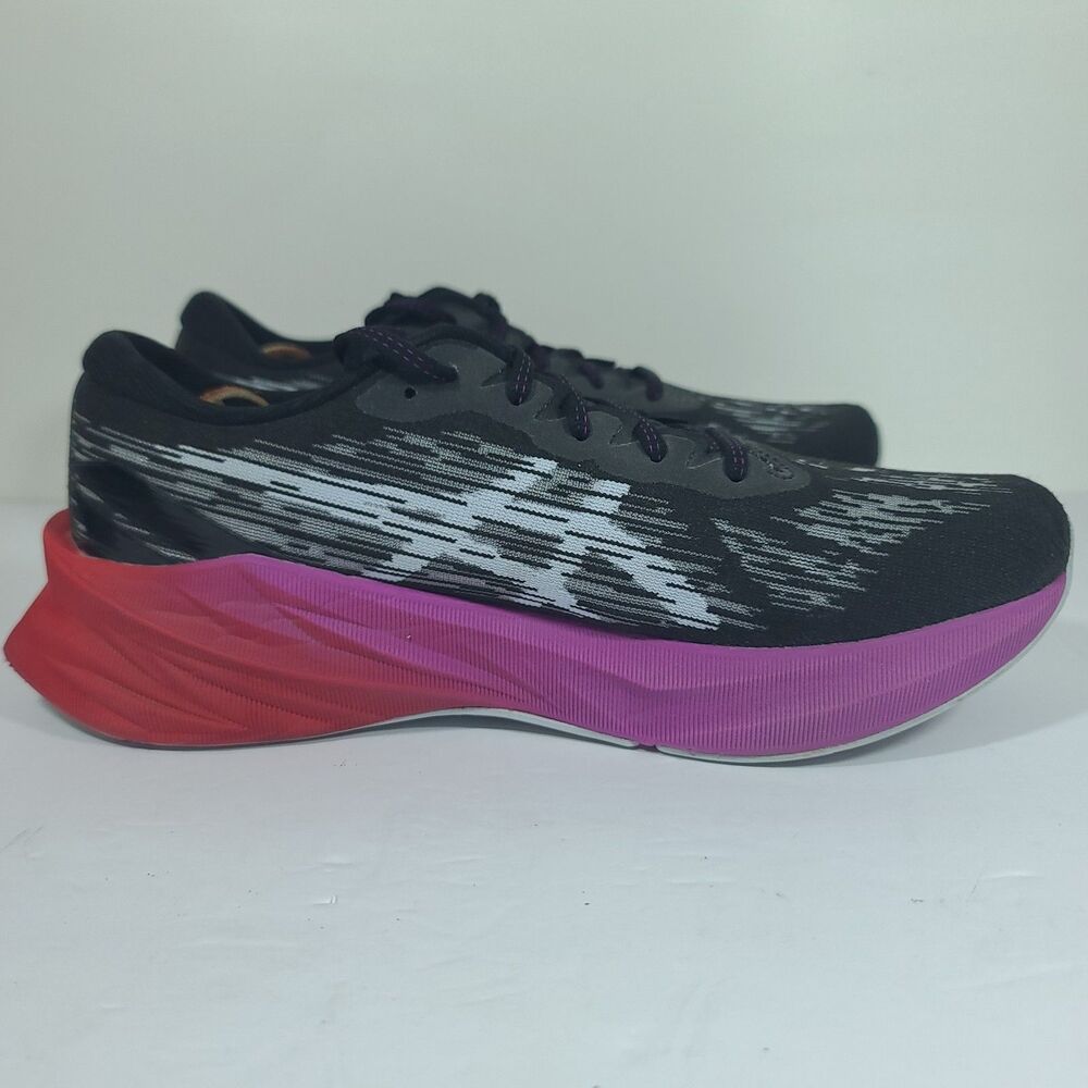 ASICS Novablast 3 Women Size 10.5 Black Purple Running Athletic Gym Shoe Sneaker - Picture 5 of 16